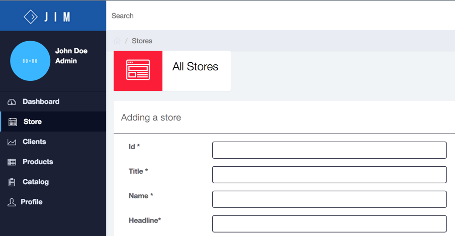 A sample Store page